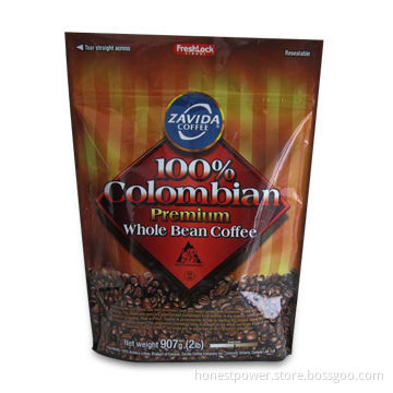Coffee Pouch with Zipper Lock, Customized Logo Printings, Designs and Sizes are Accepted